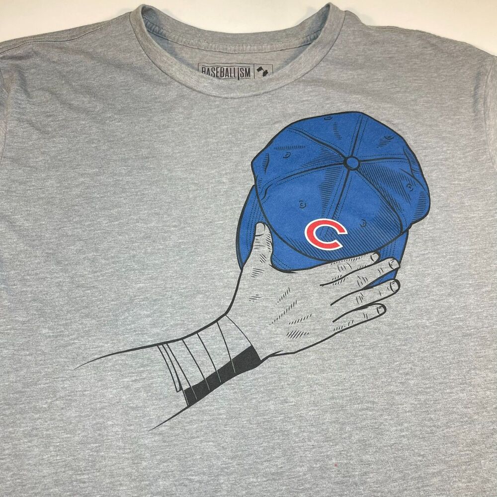 CHICAGO CUBS MLB Baseball Hat Over Heart Baseballism T SHIRT Sz Mens XXL
